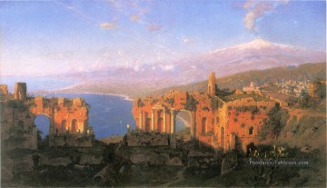 Théâtre grec à Taormina paysage luminisme William Stanley Haseltine Peinture à l'huile